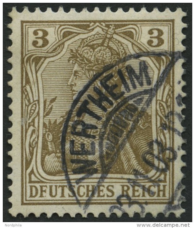 Dt. Reich 69I O, 1902, 3 Pf. Germania Mit Plattenfehler Erstes E In Deutsches Unten Ohne Querstrich, Pracht, Mi. 55.- - Used Stamps