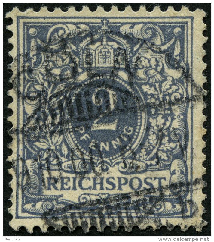 Dt. Reich 52I O, 1900, 2 Pf. Lebhaftgrau Mit Abart REIGHSPOST, &uuml;blich Gez&auml;hnt Pracht, Gepr. Zenker, Mi. 180.- - Used Stamps