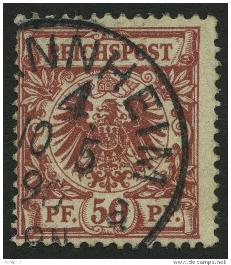 Dt. Reich 50a O, 1889, 50 Pf. Feuerrot, Etwas B&uuml;gig Sonst Pracht, Gepr. Wiegand, Mi. 90.- - Other & Unclassified