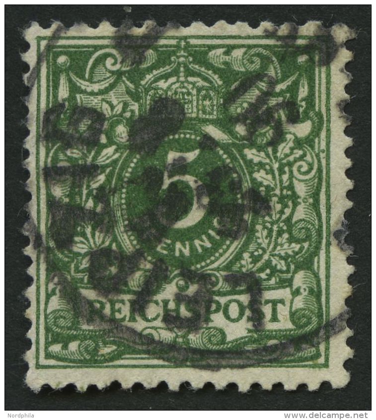 Dt. Reich 46aa O, 1890, 5 Pf. Dunkelgr&uuml;n, Pracht, Gepr. Zenker, Mi. 80.- - Other & Unclassified