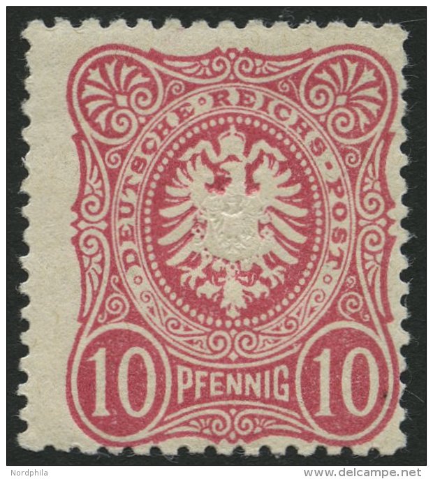 Dt. Reich 41a **, 1880, 10 Pf. Lebhaftkarmin, Postfrisch, &uuml;blich Gez&auml;hnt Pracht, Gepr. J&auml;schke-L., Mi. 12 - Used Stamps