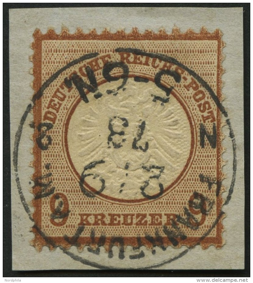 Dt. Reich 27a BrfStk, 1872, 9 Kr. R&ouml;tlichbraun, K1 FRANKFURT A.M., Kabinettbriefst&uuml;ck, Fotobefund Krug, Mi. (5 - Other & Unclassified