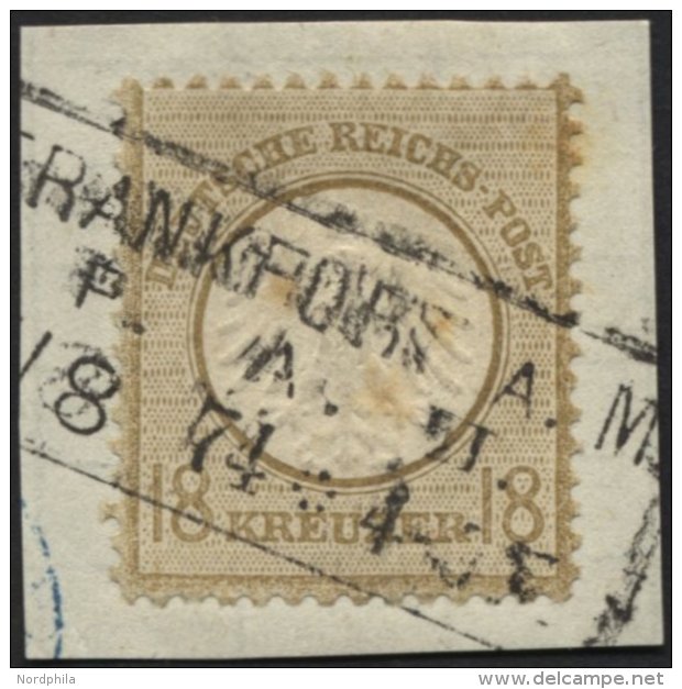 Dt. Reich 11 BrfStk, 1872, 18 Kr. Ockerbraun, R3 FRANKFURT A. M., Ein Paar Kleine Stockpunkte Sonst Prachtbriefst&uuml;c - Used Stamps