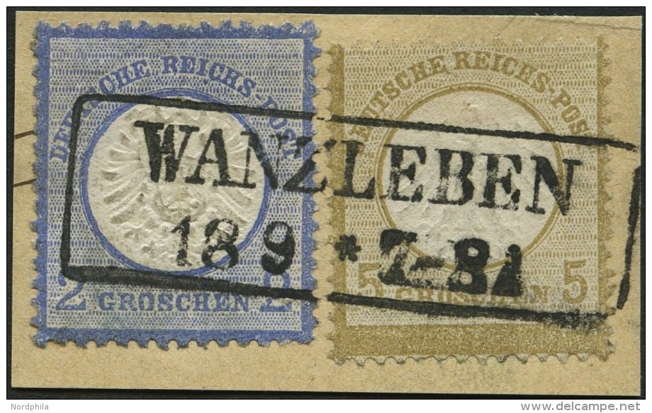 Dt. Reich 6,20 BrfStk, Mischfrankatur: 1872, 5 Gr. Mittelockerbraun Und 2 Gr. Ultramarin, R2 WANZLEBEN, Prachtbriefst&uu - Used Stamps