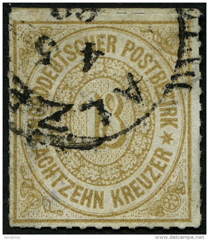 NDP 11 O, 1868, 18 Kr. Olivbraun, Pracht, Mi. 80.- - Other & Unclassified