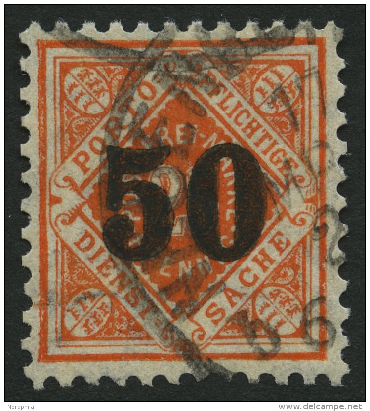 W&Uuml;RTTEMBERG 188 O, 1923, 50 Auf 25 Pf. Rotorange, Pracht, Gepr. Klinkhammer, Mi. 1100.- - Other & Unclassified