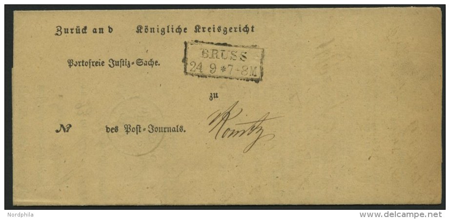 PREUSSEN BRUSS Auf Postbeh&auml;ndigungsschein (1867), Innen Krone-Posthornstempel BRUSS, Pracht - Other & Unclassified