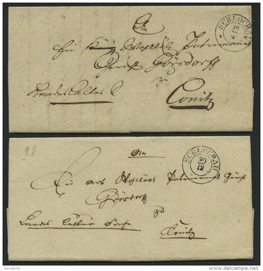 PREUSSEN SCHLOCHAU, K2, 2 Prachtbriefe Von 1846 Und 1848 - Prephilately