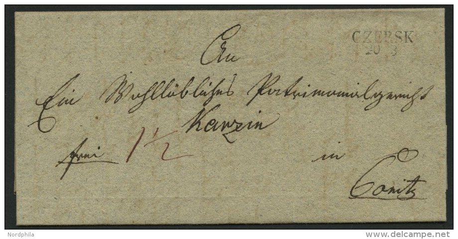 PREUSSEN CZERSK, L2 Auf Brief (1840) Nach Konitz, Pracht - Prephilately