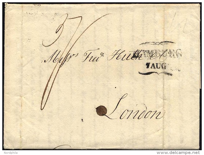 HAMBURG VORPHILA 1838, HAMBURG., Schmetterlingsstempel Auf Brief Nach London, R&uuml;ckseitiger Eingangsstempel, Feinst - Other & Unclassified