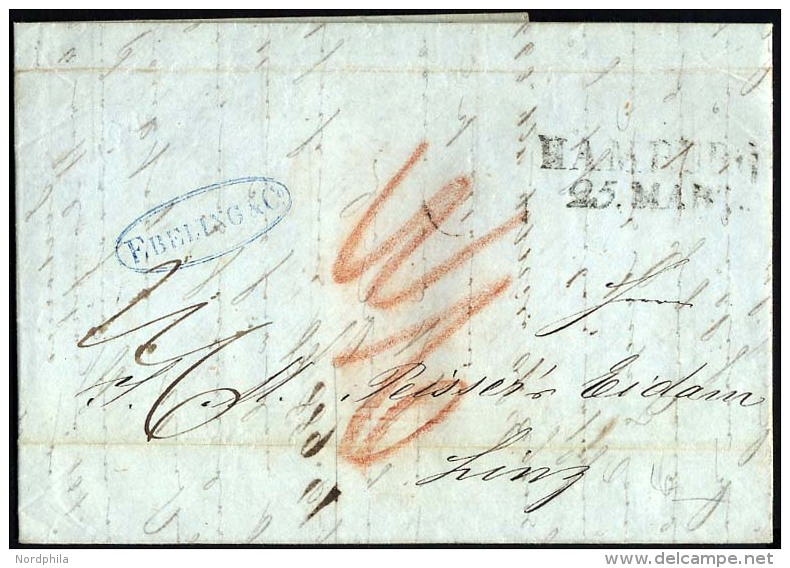 HAMBURG-VORPHILA 1846, HAMBURG, L2 Auf Gesch&auml;ftsbrief Nach London, Feinst - Prephilately
