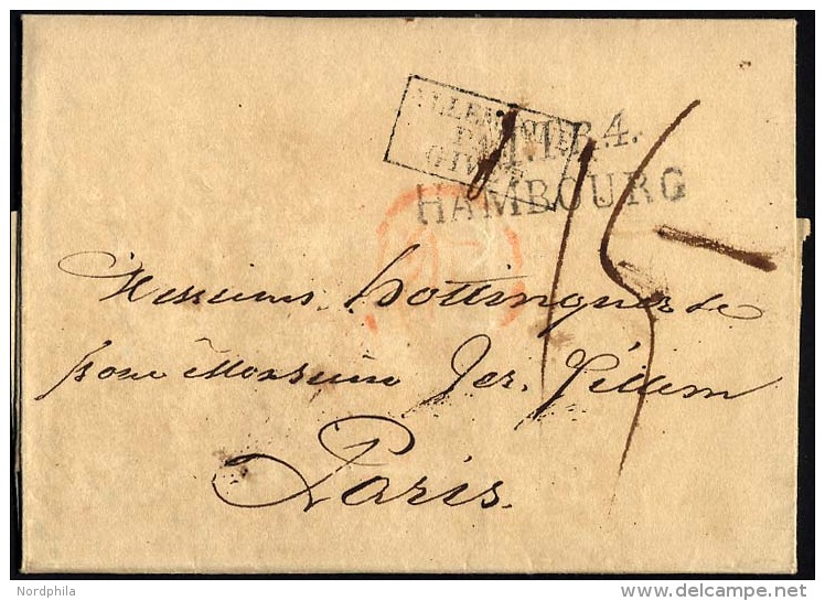 HAMBURG - THURN UND TAXISCHES O.P.A. 1819, TT.R.4 HAMBOURG, L2 Auf Brief Nach Paris, Transitstempel, Pracht - Prephilately