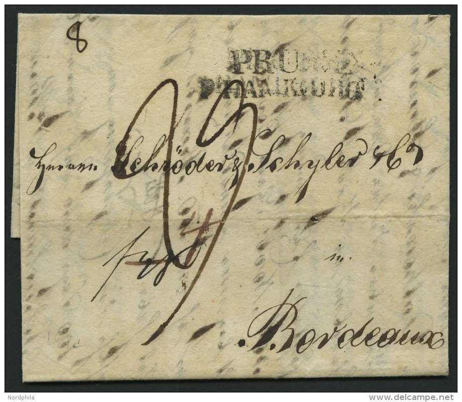 HAMBURG VORPHILA 1812, PRUSSE P. HAMBOURG, L2 Auf Brief Nach Bordeaux, Feinst - Prephilately