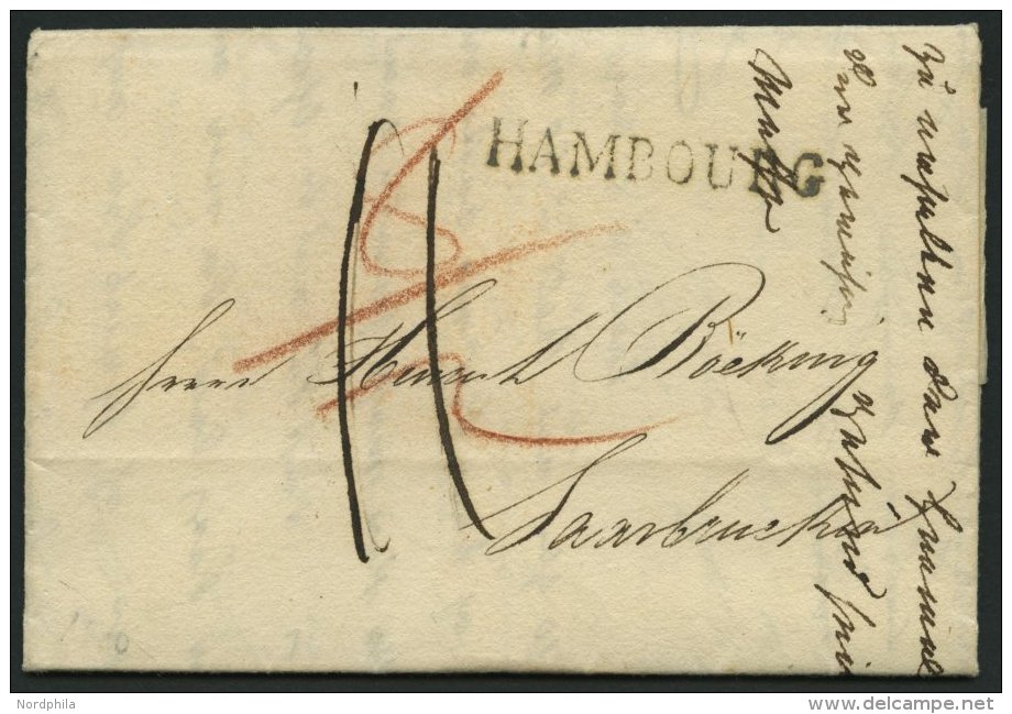 HAMBURG VORPHILA 1816, HAMBOURG, L1 Auf Brief Nach Saarbr&uuml;cken, Pracht - Other & Unclassified