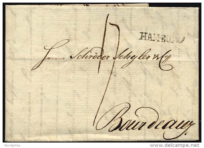 HAMBURG VORPHILA 1801, HAMBURG, L1 Auf Brief Nach Bordeaux, Pracht - Sonstige & Ohne Zuordnung