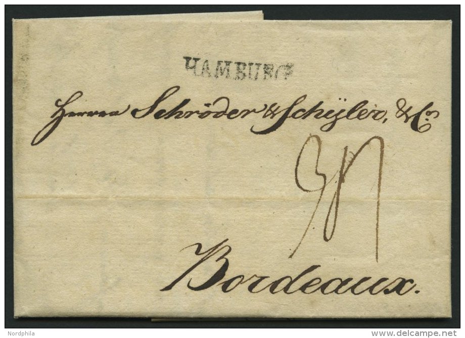 HAMBURG VORPHILA 1798, HAMBURG, L1 Auf Brief Nach Bordeaux, Pracht - Sonstige & Ohne Zuordnung