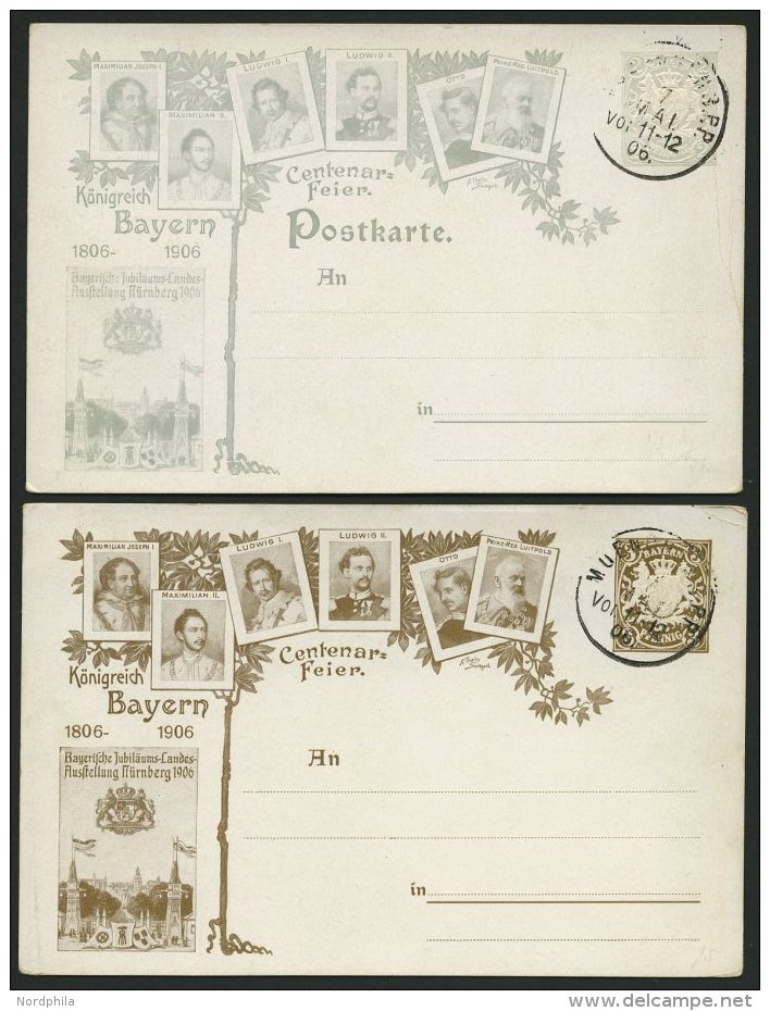 BAYERN PP10C9/11C6 BRIEF, Privatpost: 1806-1906, 2 Und 3 Pf. Wappen Centenar-Feier, Bayrische Jubil&auml;ums-Ausstellung - Sonstige & Ohne Zuordnung