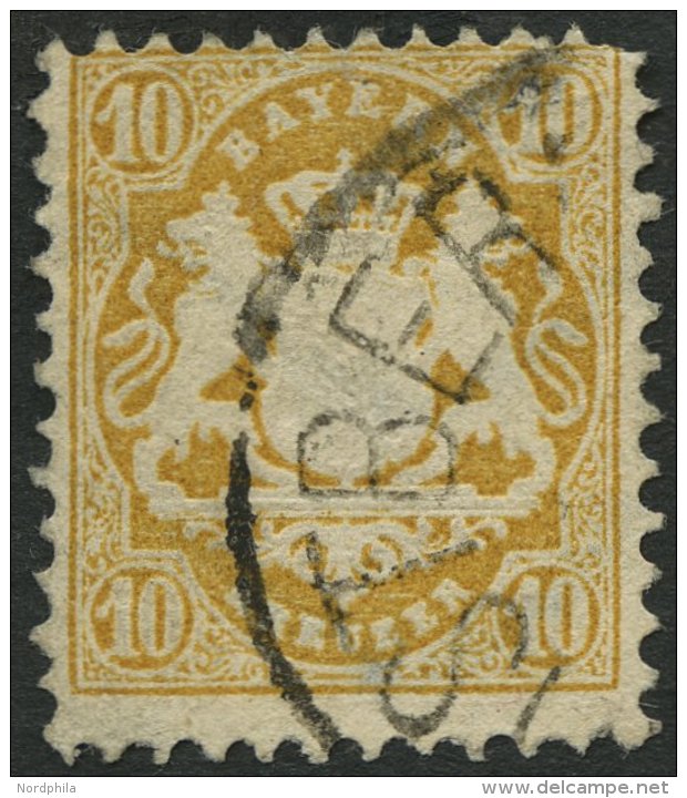 BAYERN 35 O, 1875, 10 Kr. Dunkelchromgelb, Wz. 2, Pracht, Gepr. Brettl, Mi. 320.- - Other & Unclassified