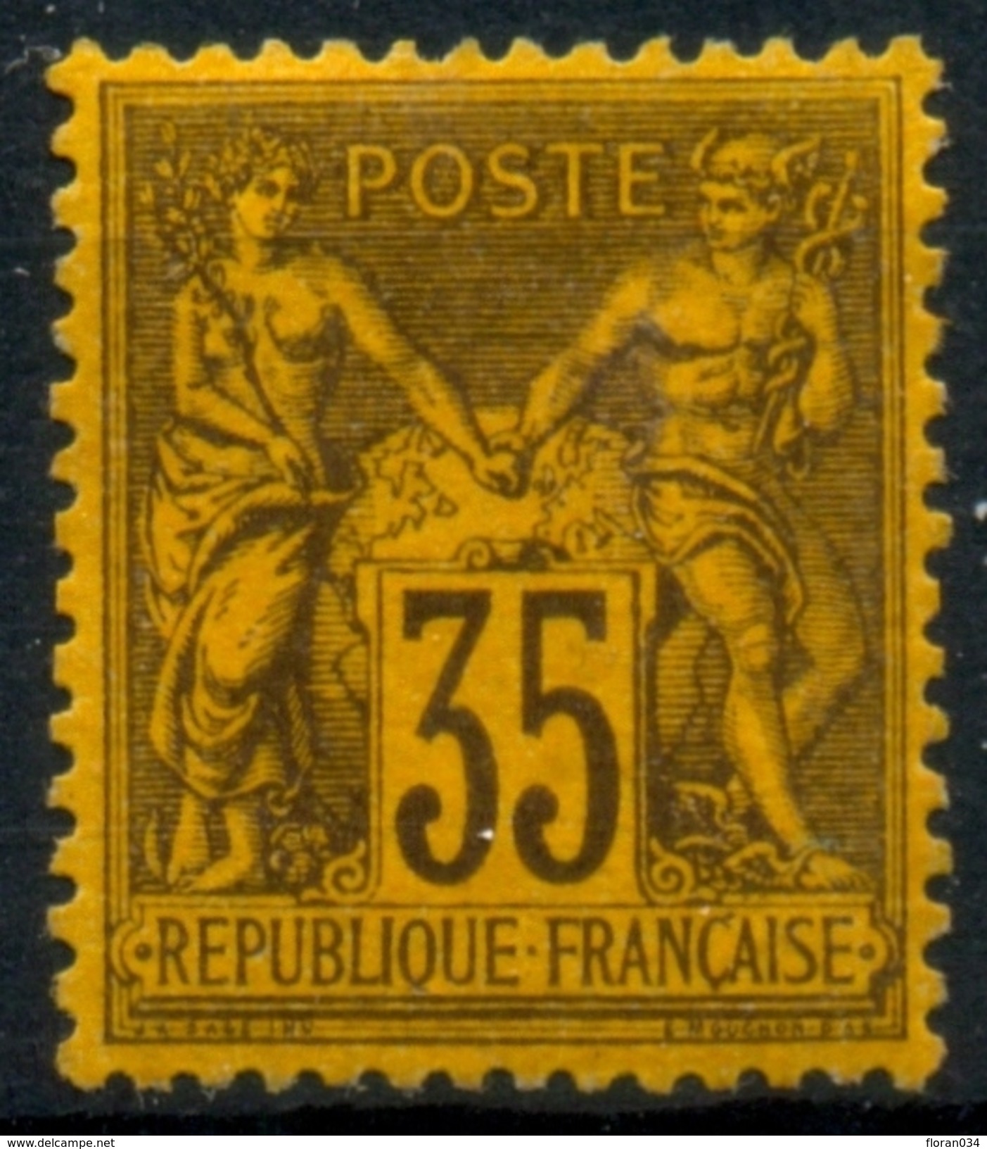 France N° 93a Neuf ** (MNH) Centra.Parfait - Signé Calves  Cote + 1700 Euros LUXE - 1876-1878 Sage (Type I)
