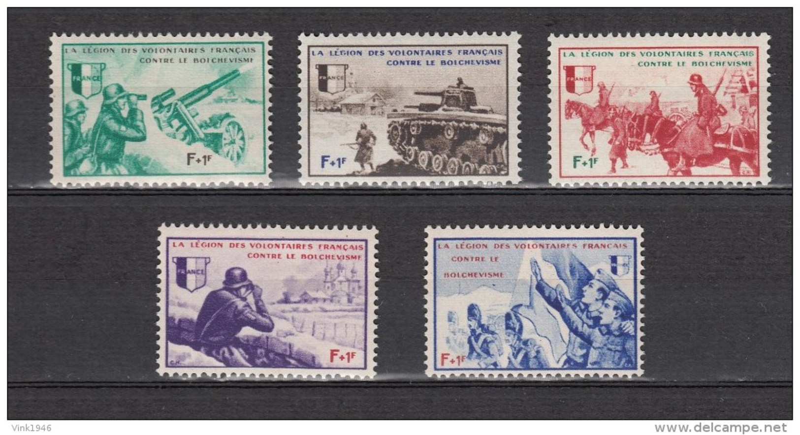 France 1942 WW2 NAZI WAFFEN SS LEGION- Volunteers Against Bolsjevism Stamps-MNH/Postfris(A2316) - Other & Unclassified