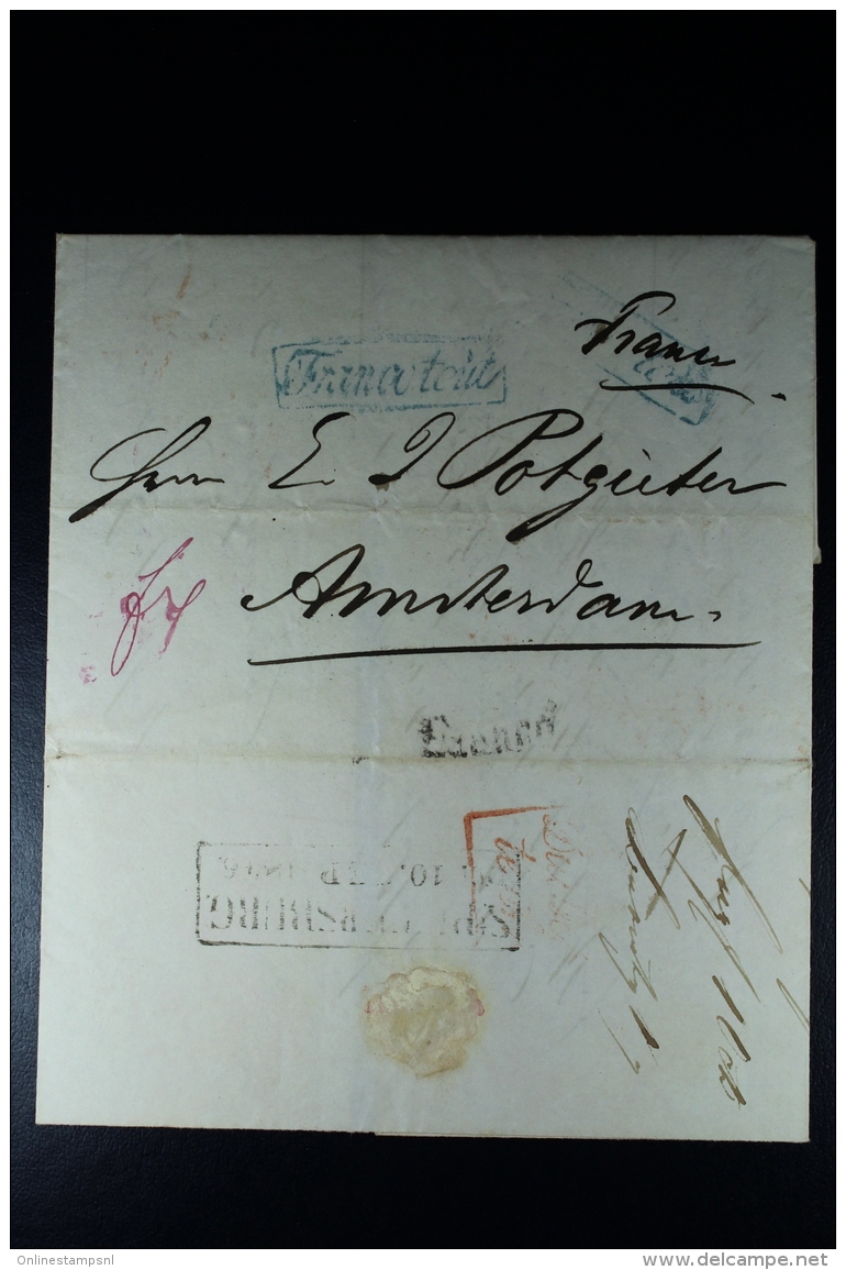 Russia: Complete Letter St Peterburg In Box  To Amsterdam Franco Tout + Franco  1846 - ...-1857 Vorphilatelie