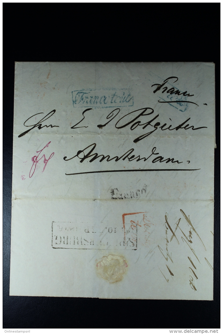 Russia: Complete Letter St Peterburg In Box  To Amsterdam Franco Tout + Franco  1846 - ...-1857 Préphilatélie