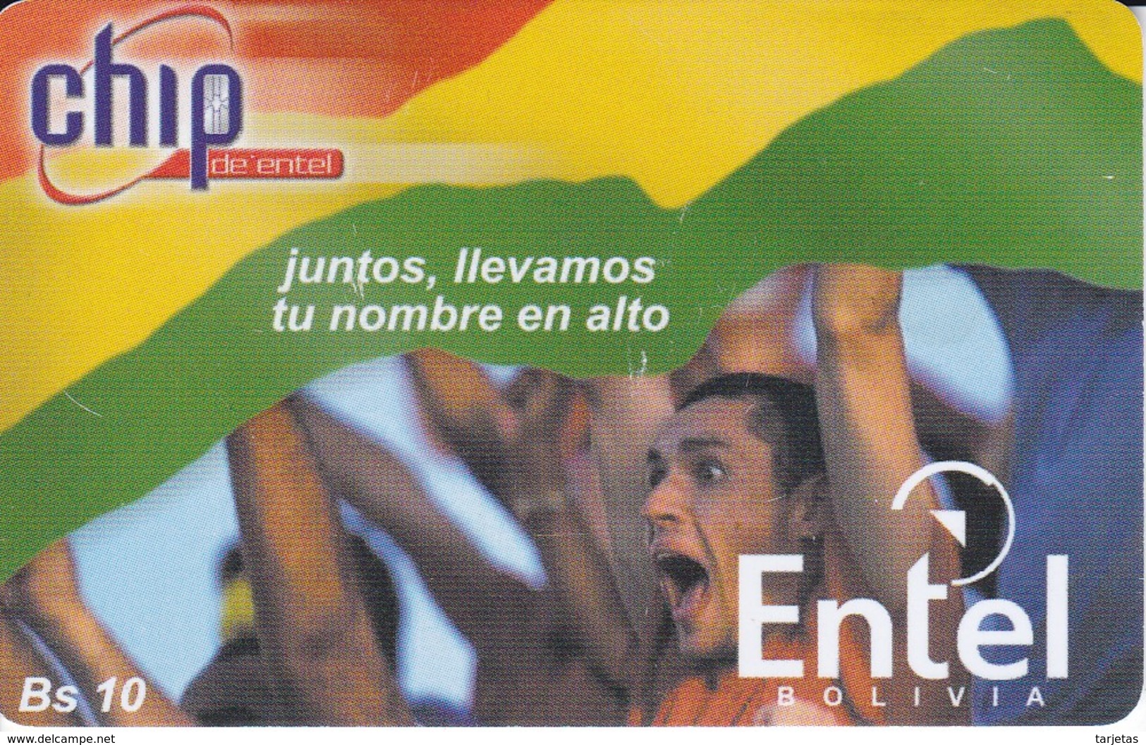 TARJETA DE BOLIVIA CON CHIP DE ENTEL BANDERA BOLIVIA - Bolivia