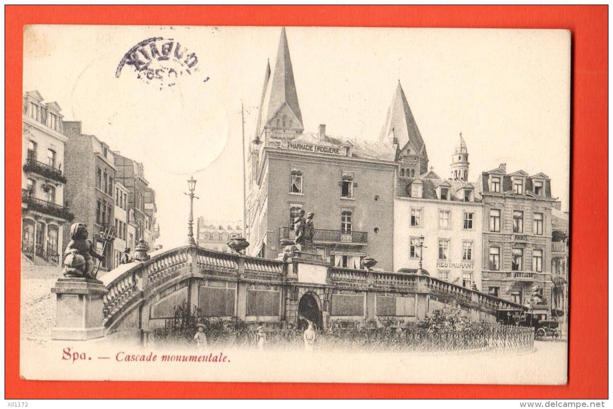 IAM-10  Spa. Cascade Monumentale. Cachets SPa Et  Roubais 1905 - Spa