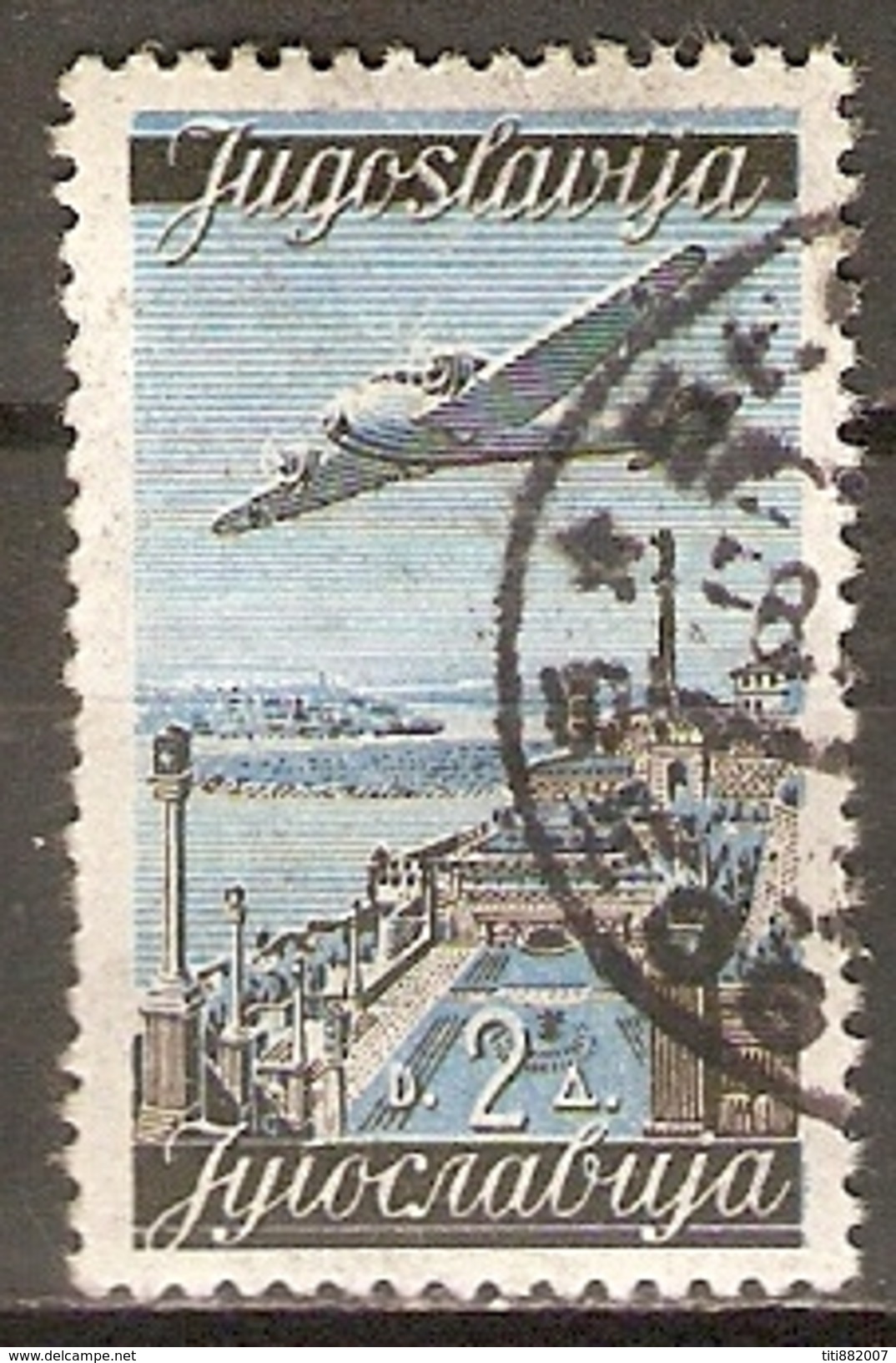 YOUGOSLAVIE     -    Aéro .   1947.   Y&T N° 19 Oblitéré.   Avion. - Poste Aérienne