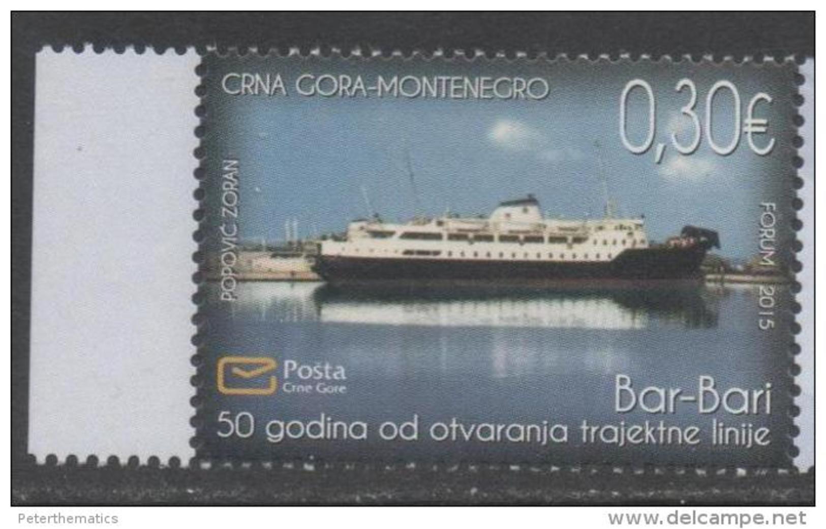 MONTENEGRO, 2015, MNH, SHIPS,  1v - Ships