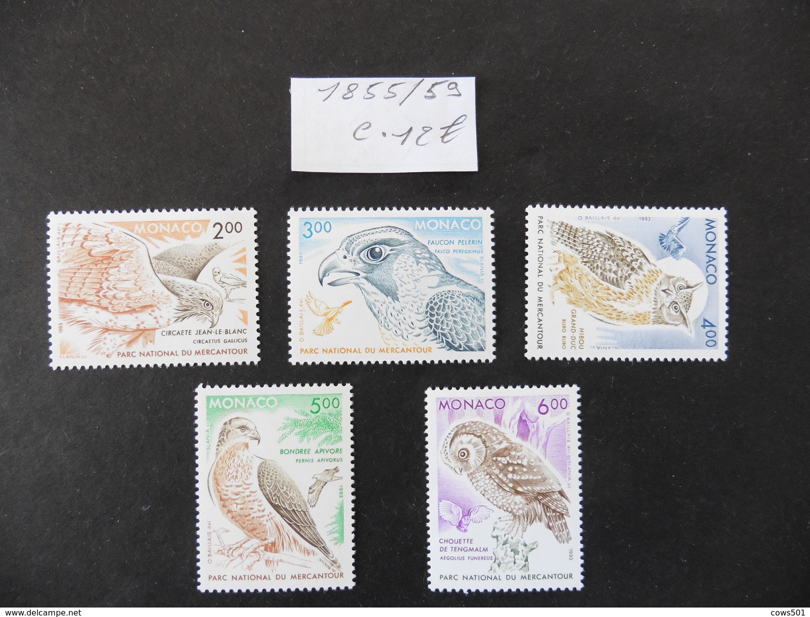 Monaco : 5 Timbres Neufs Parc National Du Mercantour - Lots & Serien