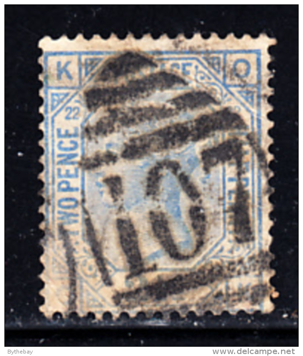 Great Britain Used #82 2 1/2p Victoria Plate #22 Position: OK Cancel: 107 - Gebraucht