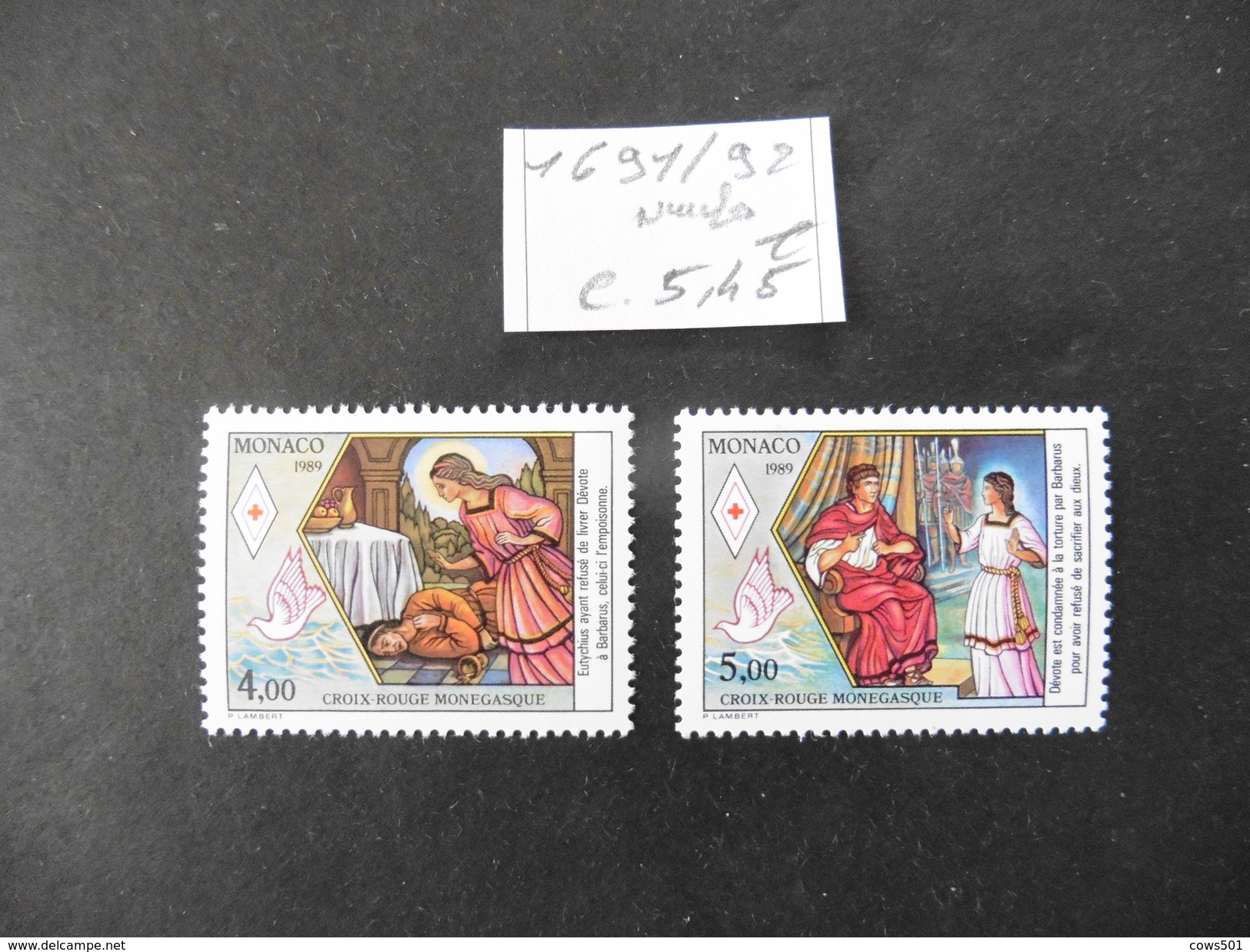 Monaco : 2  Timbres  Neufs  N°  1691 / 1692 Croix Rouga Monégasque - Lots & Serien