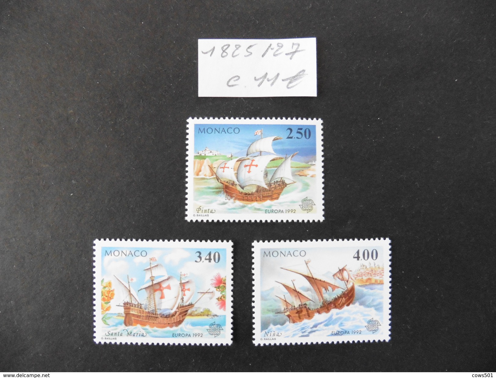 Monaco : 3  Timbres  Neufs  N°  1825 / 27  Europa  ,Voiliers - Collections, Lots & Séries