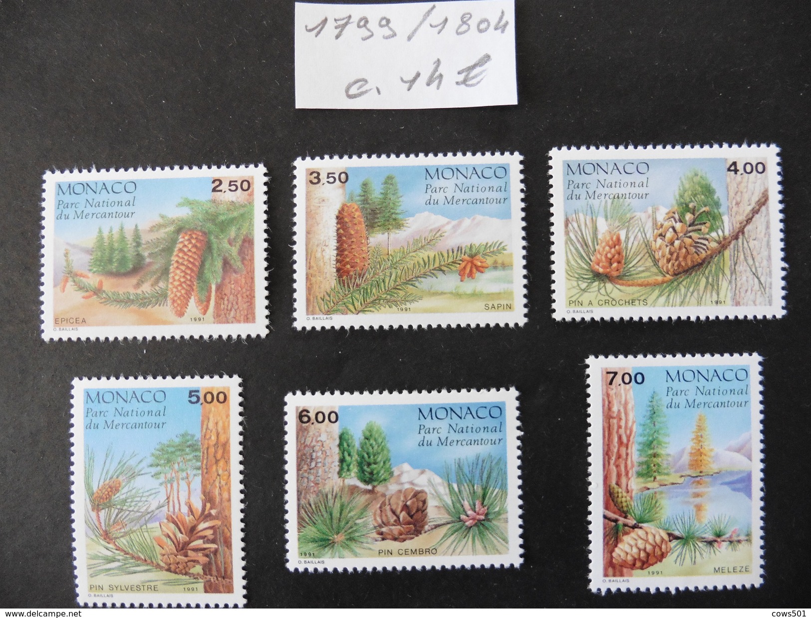 Monaco : 6  Timbres  Neufs  N°   1799 à 1804  Parc National Du Mercantour - Lots & Serien