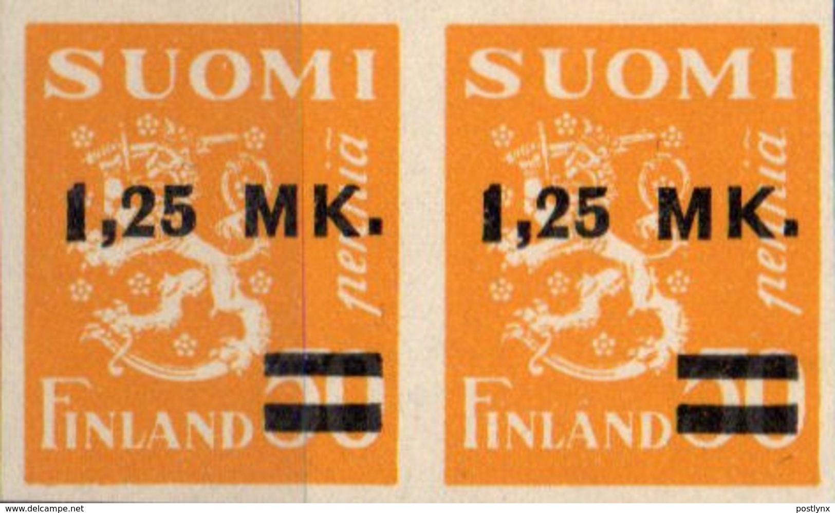 FINLAND 1931 Coat Of Arms Lion OVPT:1,25Mk IMPERF.[non Dentelé,Geschnitten,no Dentado,non Dentellato] - Ungebraucht