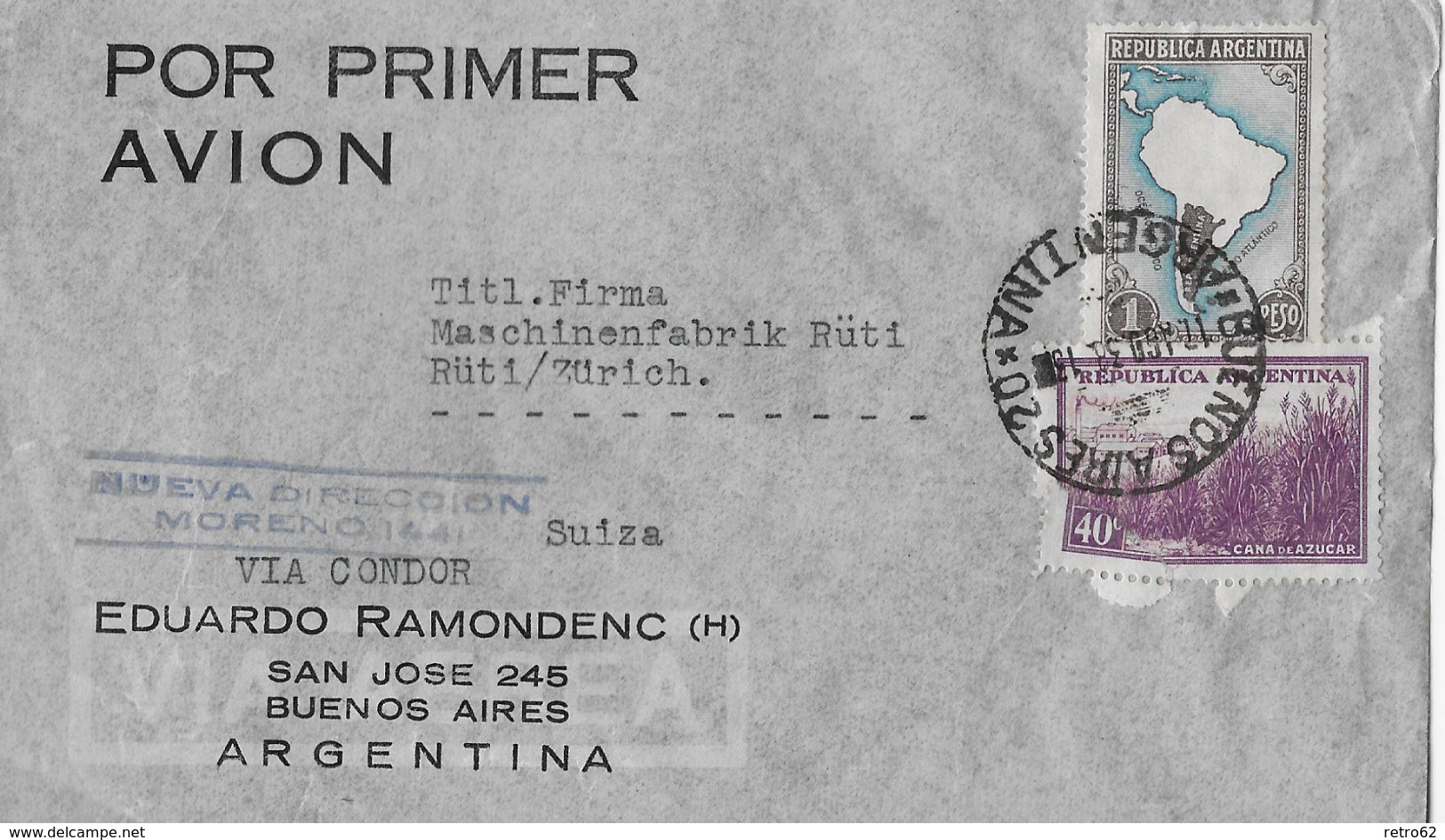 ARGENTINA &rarr; Por Primer Avion, Letter Buenos Aires To Switzerland &#x25BA;Air Mail Stamp 1931&#x25C4; - Lettres & Documents