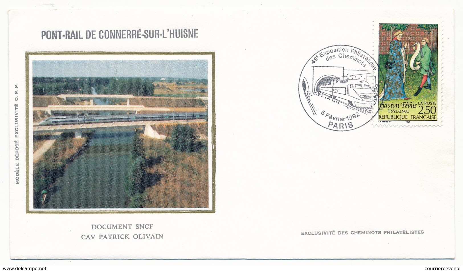 FRANCE - Enveloppe Cachet Temporaire "45eme Exposition Cheminots Philatélistes" Paris 1992 - Trains