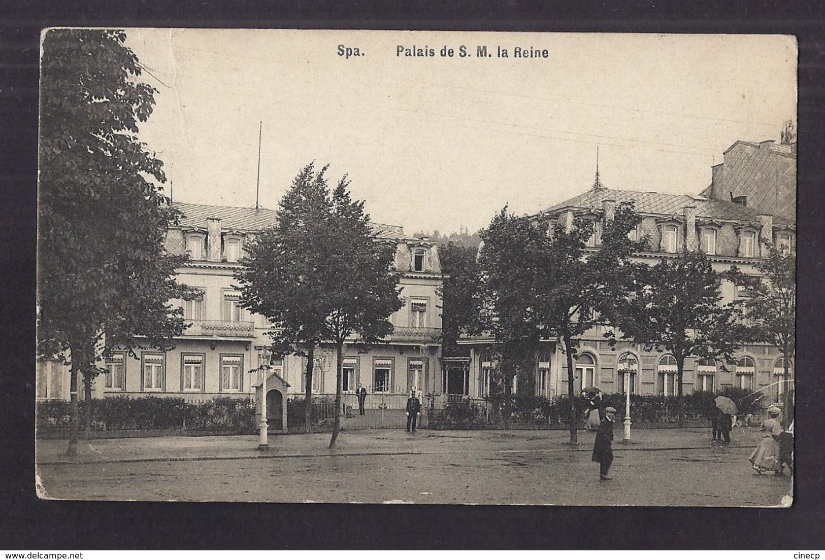 CPA BELGIQUE - SPA - Palais De S.M. La Reine - TB PLAN EDIFICE Avec Animation Devant - Spa