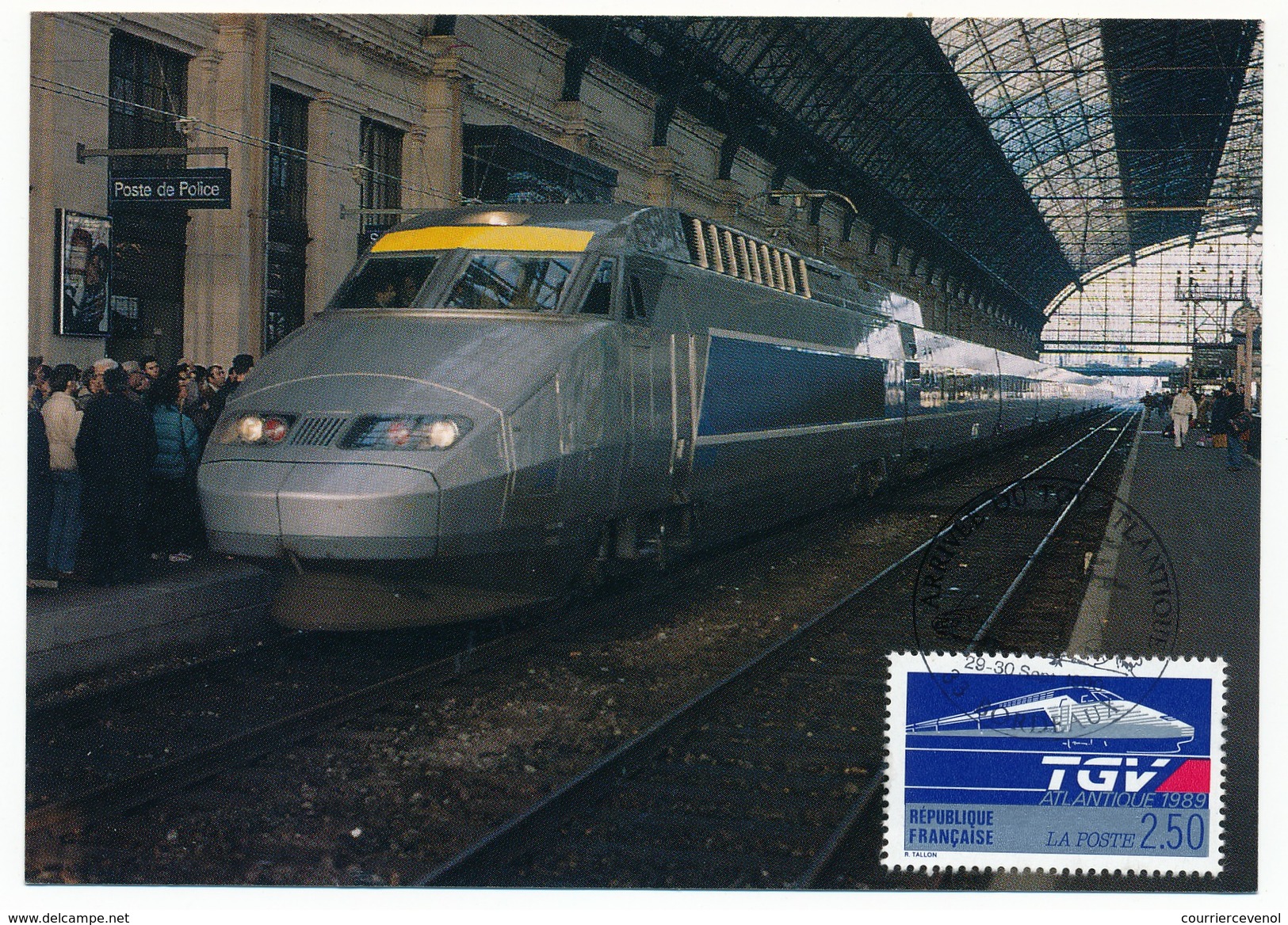 FRANCE - Carte Maximum "TGV - Arrivée Du TGV Atlantique 1990 Bordeaux" - Trains