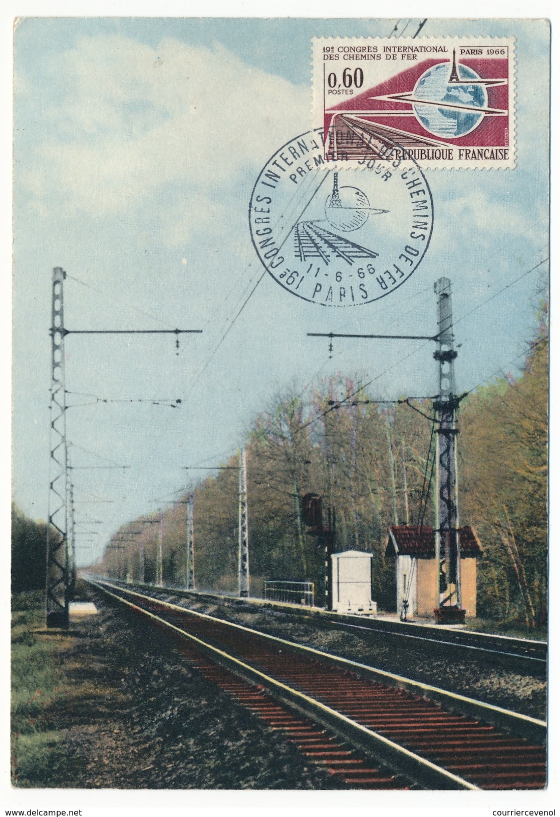 FRANCE - 2 Carte Maximum "19eme Congrès International Des Chemins De Fer" Paris 1966 + Exposition Dijon - Trenes
