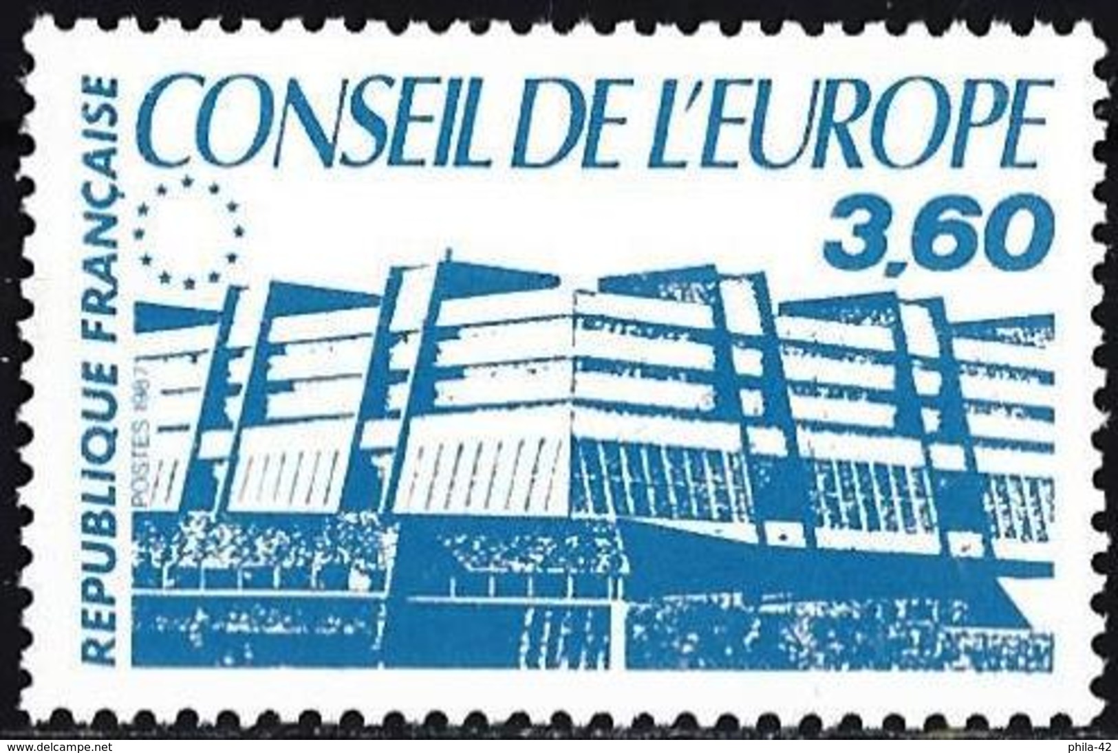 France 1987 - Official : Building Of The Council Of Europe ( Mi CE 44 - YT S97 ) MH* - Neufs