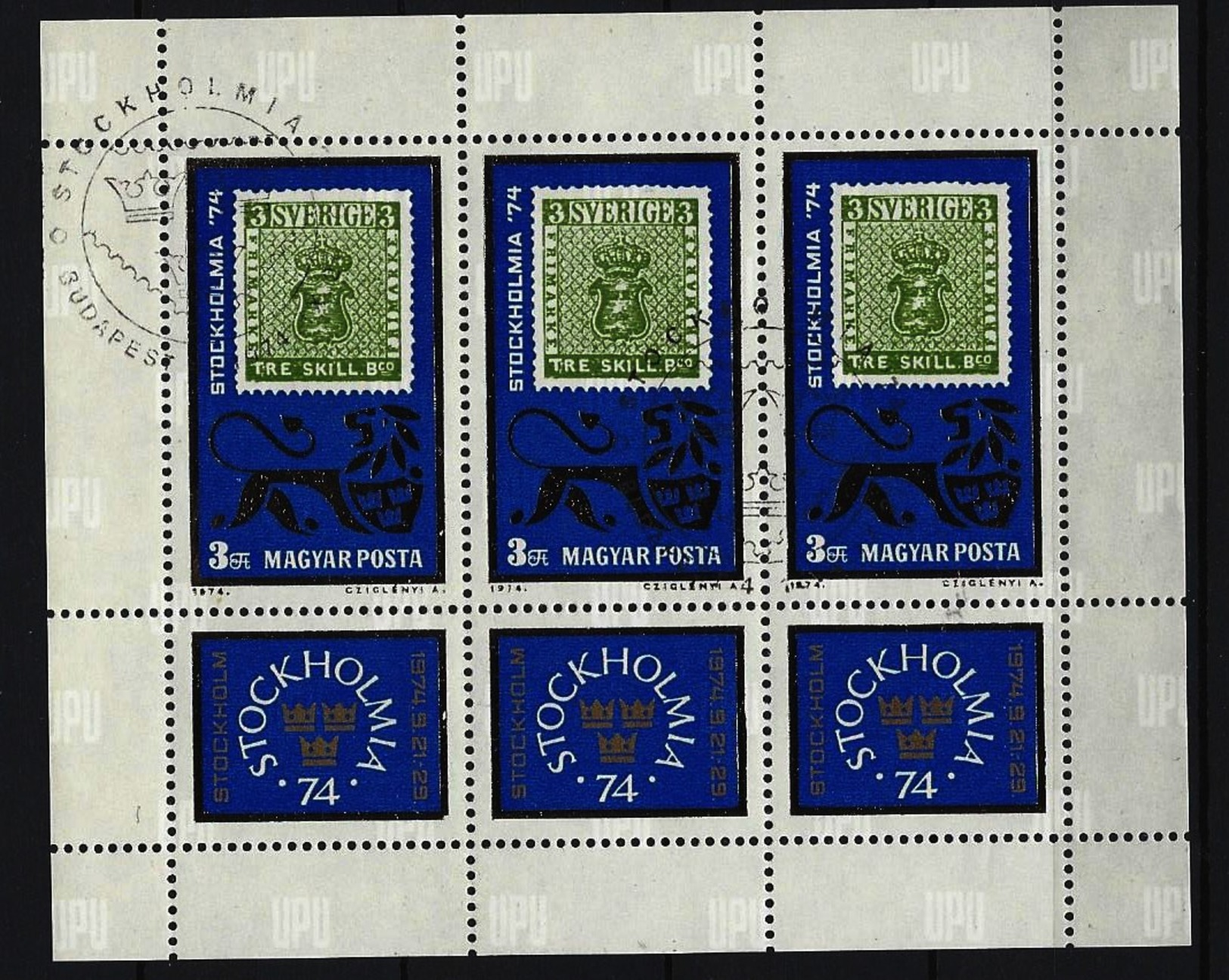 UNGARN - Kleinbogen Mi-Nr. 2981 Internationale Briefmarkenausstellung STOCKHOLMIA &rsquo;74 Gestempelt - Blocks & Kleinbögen