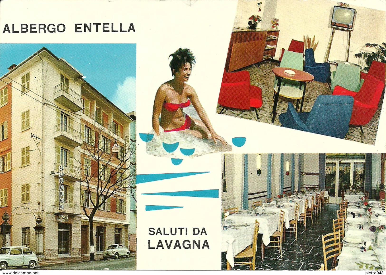 Lavagna (Genova, Liguria) Corso Buenos Aires, Albergo Entella, Vedute Esterne Ed Interne - Altri & Non Classificati