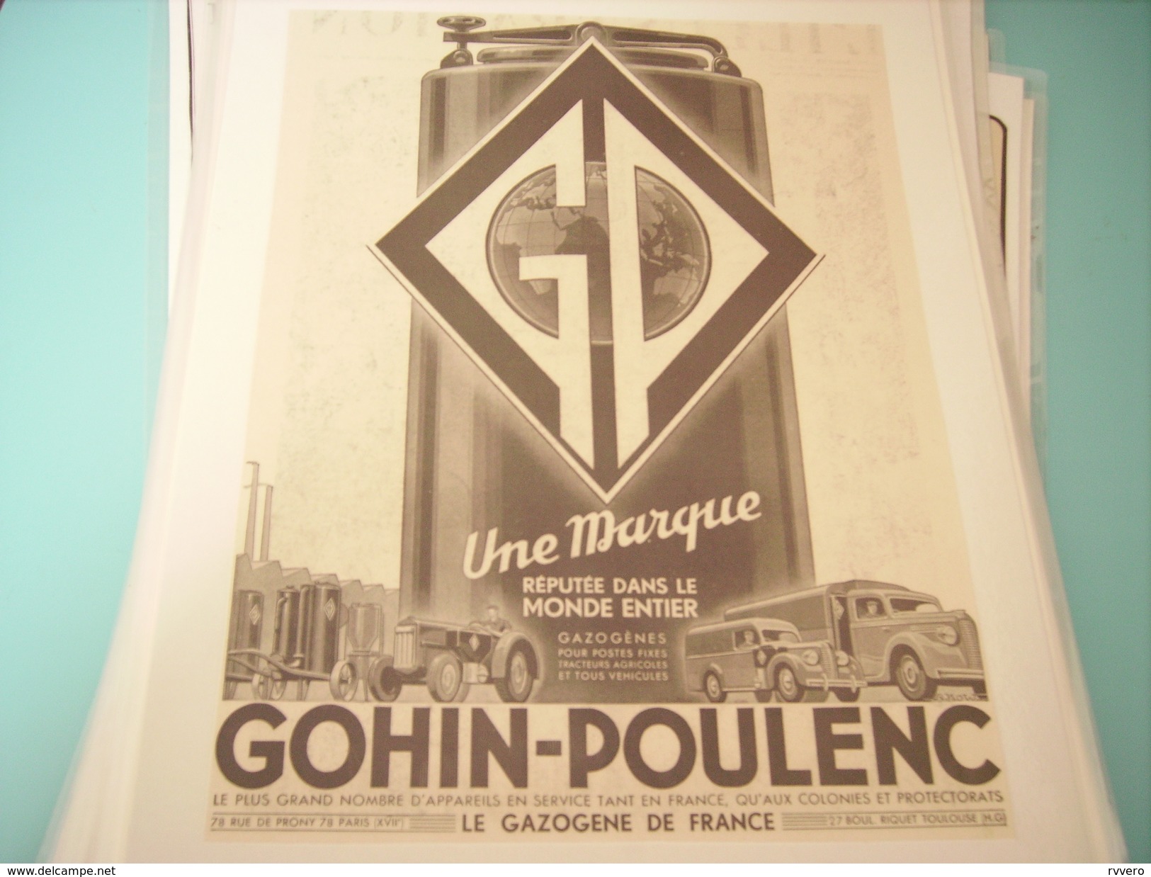 ANCIENNE PUBLICITE  UNE MARQUE GOHIN-POULENC CAMION - TRACTEUR 1942 - Tracteurs