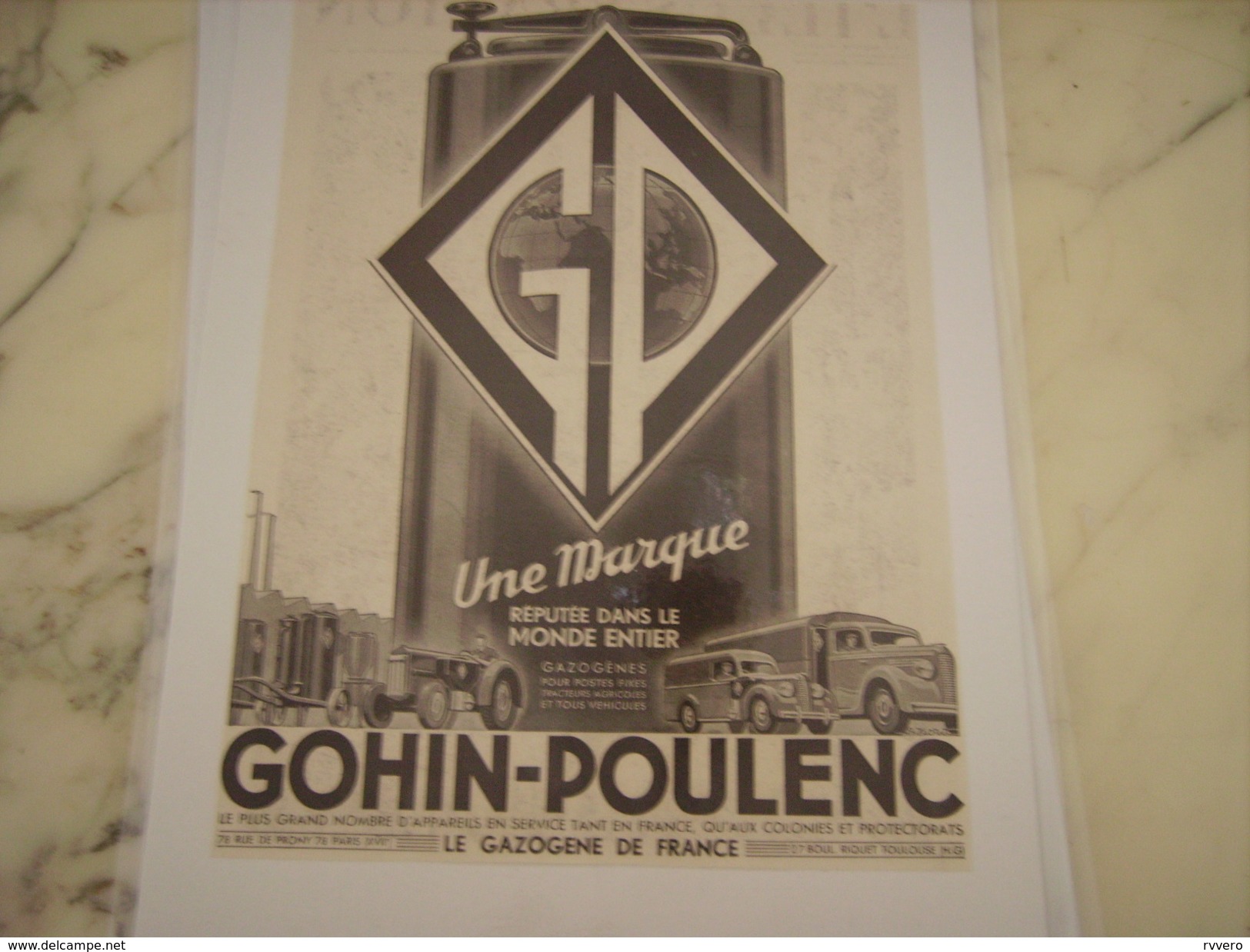 ANCIENNE PUBLICITE  UNE MARQUE GOHIN-POULENC CAMION - TRACTEUR 1942 - Tracteurs