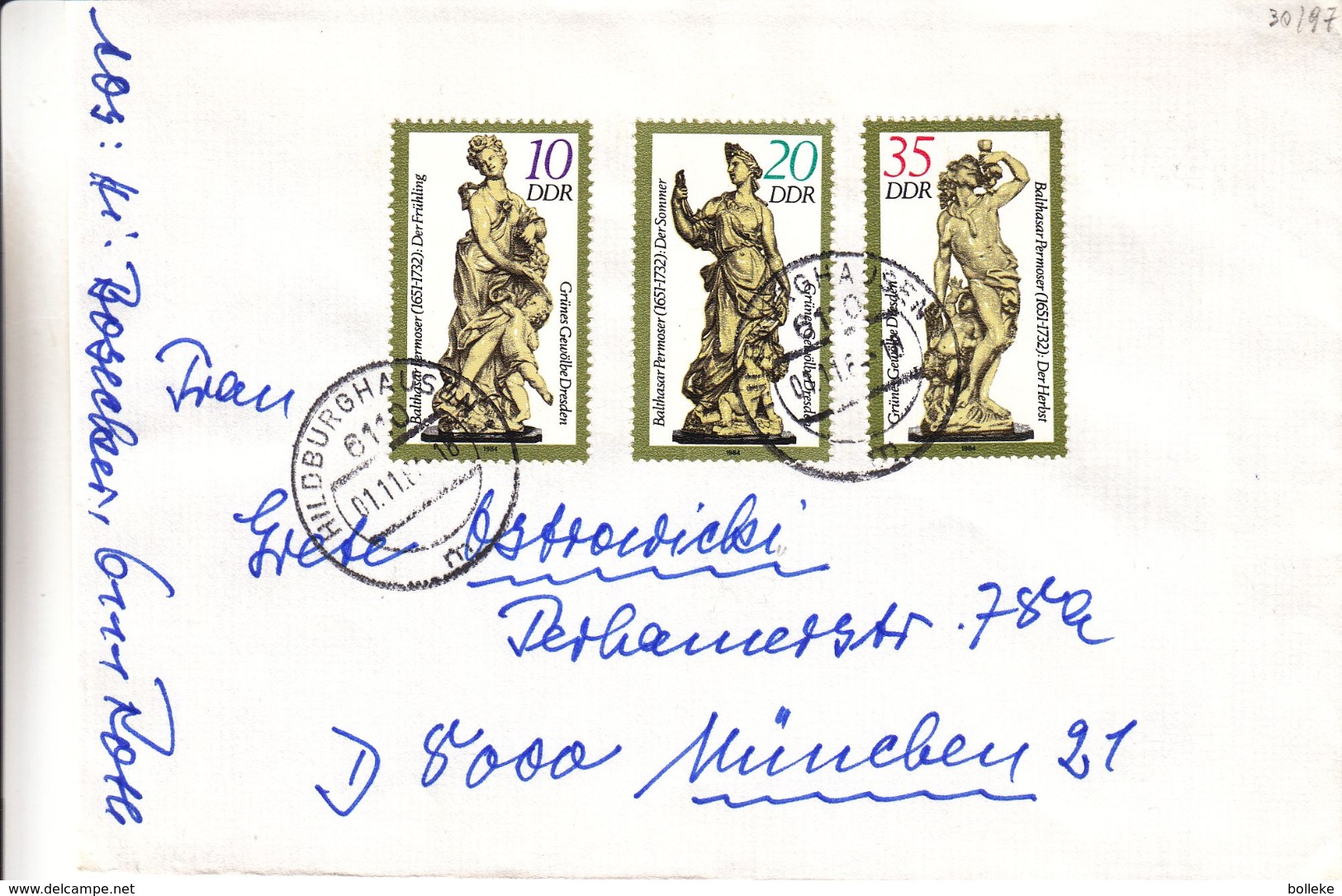 République Démocratique - Lettre De 1987 - Oblit Hildburgshausen - Statues - Briefe U. Dokumente