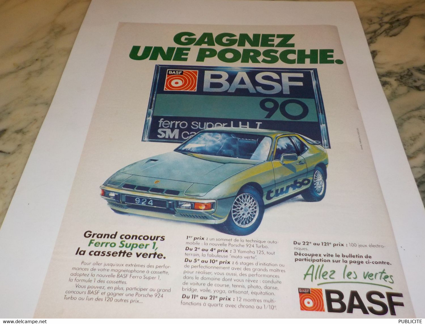 ANCIENNE PUBLICITE  PORSCHE SPORTOMATIC SONAUTO  Et Basf 1979 - Publicités