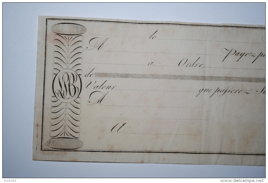 Ancienne Lettre De Change Vierge 1822 époque Restauration 1822 - Lettres De Change
