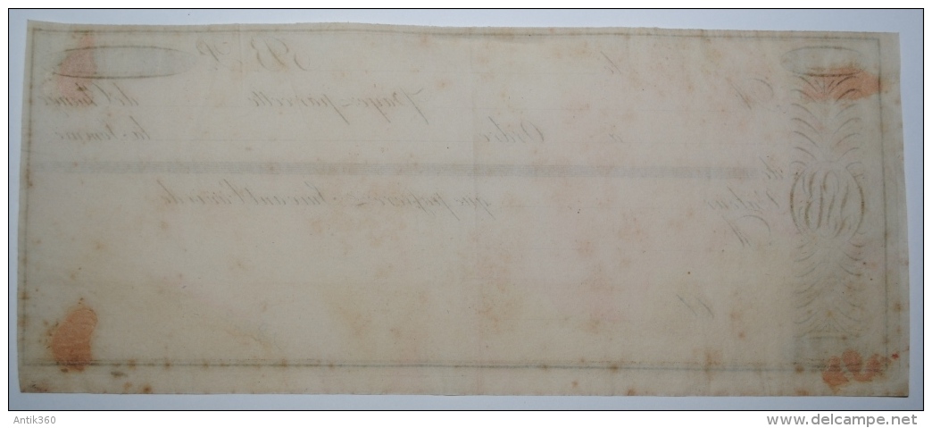 Ancienne Lettre De Change Vierge 1822 époque Restauration 1822 - Bills Of Exchange